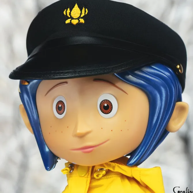 Coraline - Coraline Actionfigur / Supersize Vinyl - with Hat (Button Eyes): Super7