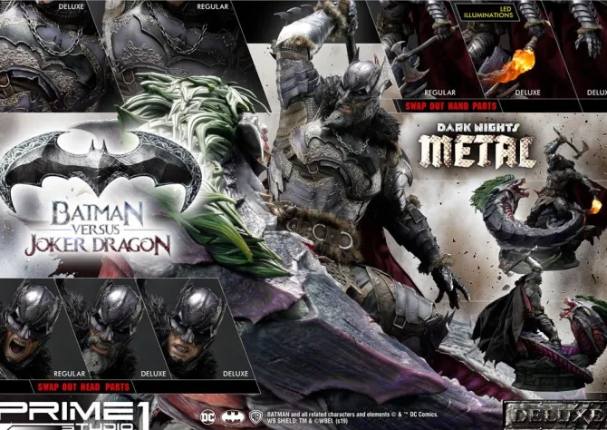 Dark Nights: Metal - Batman Versus Joker Dragon Statue / Deluxe Version: Prime 1 Studio