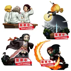 Demon Slayer: Kimetsu no Yaiba - 4er Sammelfiguren-Set / Petitrama - Volume 1: MegaHouse