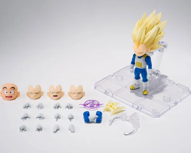 Dragon Ball - Super Saiyan Level 3 Vegeta (mini) Daima Actionfigur / S.H. Figuarts: Bandai Tamashii