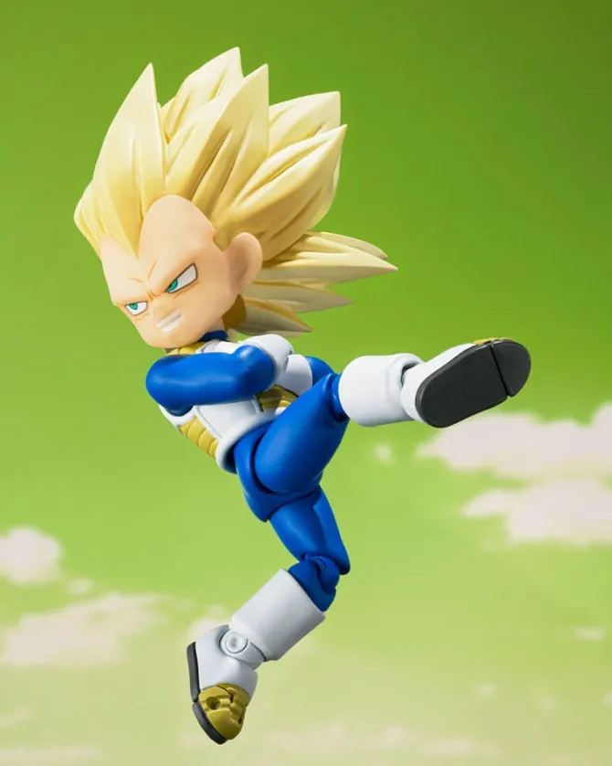 Dragon Ball - Super Saiyan Level 3 Vegeta (mini) Daima Actionfigur / S.H. Figuarts: Bandai Tamashii