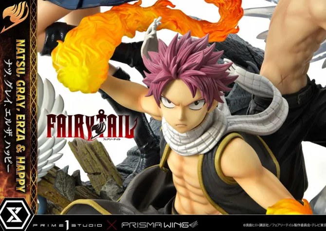 Fairy Tail - Natsu, Gray, Erza, Happy Statue / Deluxe Bonus Version: Prime 1 Studio