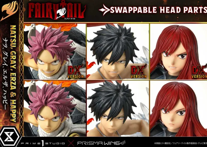 Fairy Tail - Natsu, Gray, Erza, Happy Statue / Deluxe Bonus Version: Prime 1 Studio