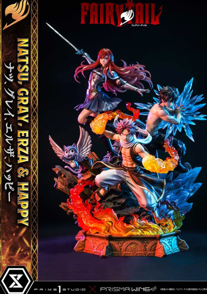 Fairy Tail - Natsu, Gray, Erza, Happy Statue / Deluxe Bonus Version: Prime 1 Studio