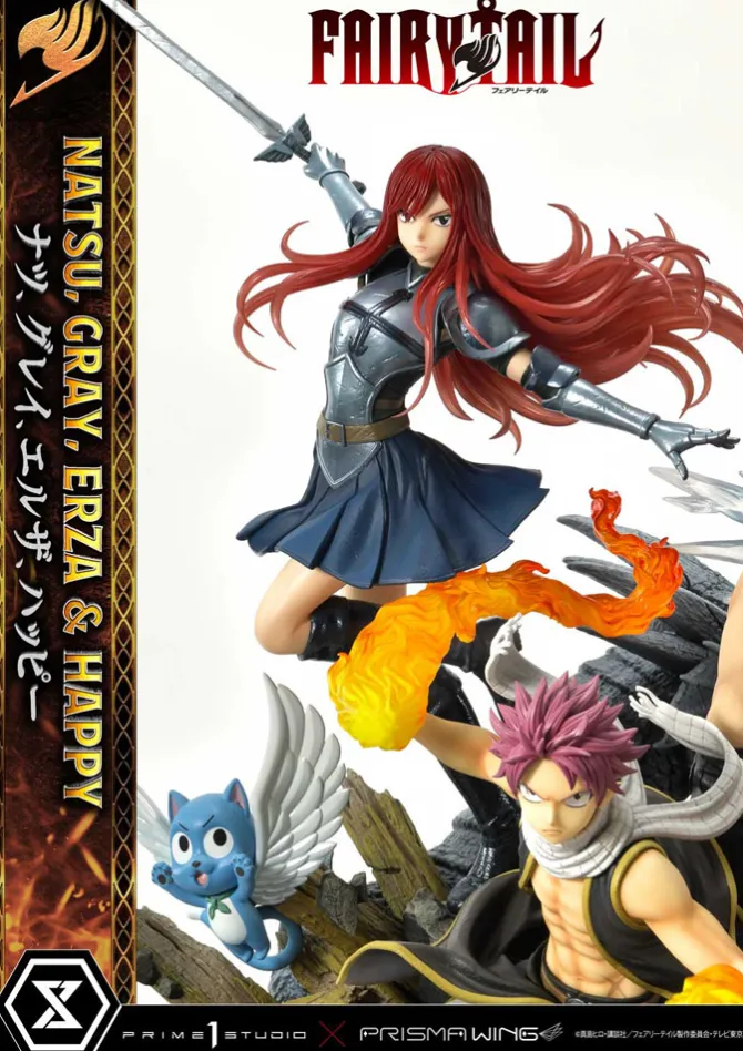 Fairy Tail - Natsu, Gray, Erza, Happy Statue / Deluxe Bonus Version: Prime 1 Studio