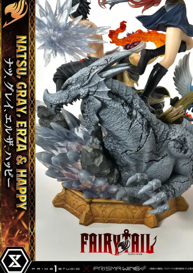 Fairy Tail - Natsu, Gray, Erza, Happy Statue / Deluxe Bonus Version: Prime 1 Studio