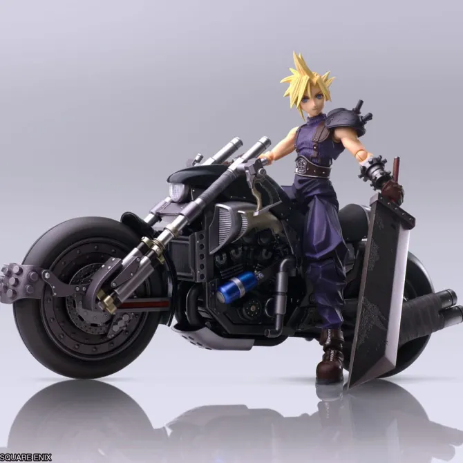 Final Fantasy VII - Cloud Strife & Fahrzeug Hardy-Daytona Actionfigur / Bring Arts: Square-Enix