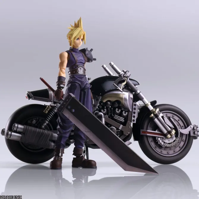 Final Fantasy VII - Cloud Strife & Fahrzeug Hardy-Daytona Actionfigur / Bring Arts: Square-Enix
