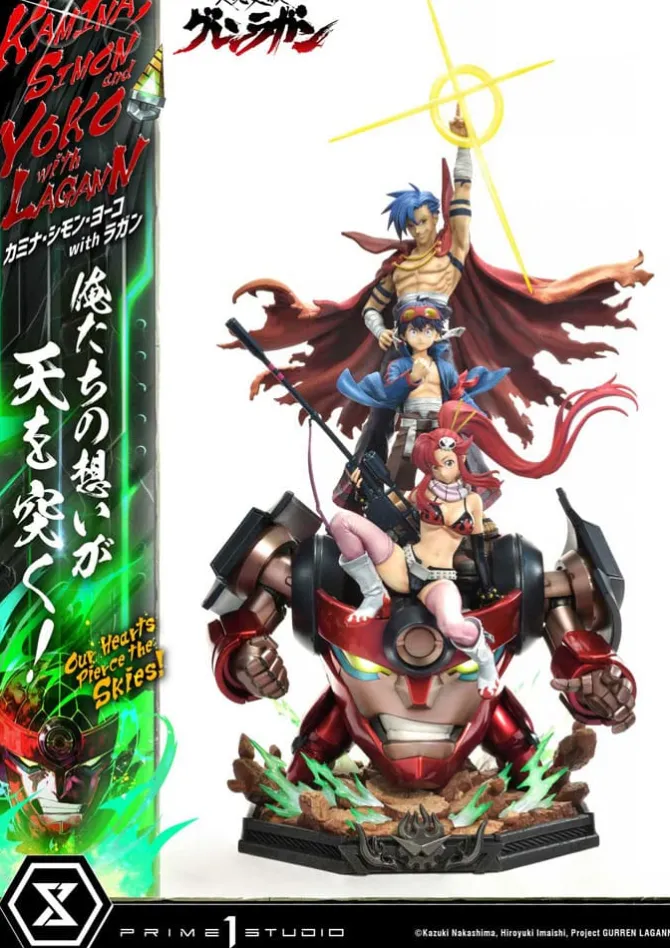 Gurren Lagann Ultimate - Kamina, Simon & Yoko with Lagann Statue / Premium Masterline Series: Prime