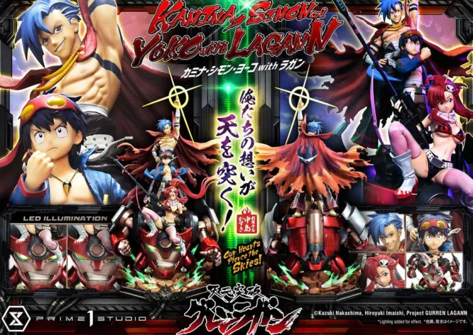 Gurren Lagann Ultimate - Kamina, Simon & Yoko with Lagann Statue / Premium Masterline Series: Prime