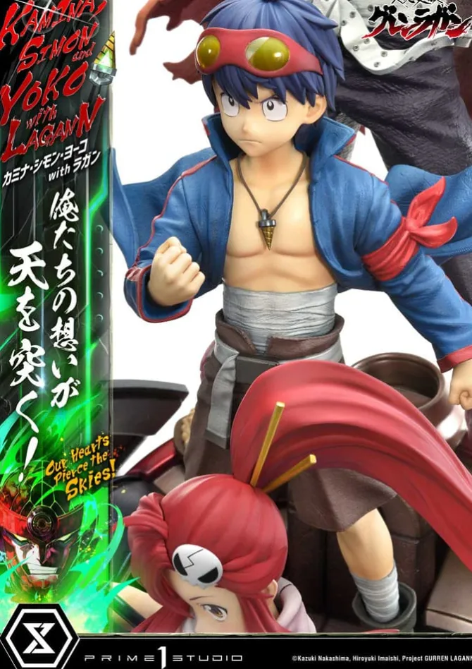 Gurren Lagann Ultimate - Kamina, Simon & Yoko with Lagann Statue / Premium Masterline Series: Prime