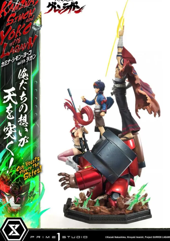 Gurren Lagann Ultimate - Kamina, Simon & Yoko with Lagann Statue / Premium Masterline Series: Prime