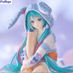 Hatsune Miku - Hatsune Miku Rabbit Ear Hood Statue / Noodle Stopper - Pajama Blue Color Ver.: Furyu
