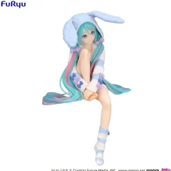 Hatsune Miku - Hatsune Miku Rabbit Ear Hood Statue / Noodle Stopper - Pajama Blue Color Ver.: Furyu