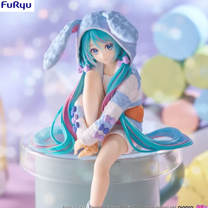 Hatsune Miku - Hatsune Miku Rabbit Ear Hood Statue / Noodle Stopper - Pajama Blue Color Ver.: Furyu