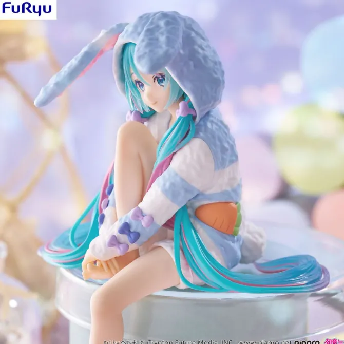 Hatsune Miku - Hatsune Miku Rabbit Ear Hood Statue / Noodle Stopper - Pajama Blue Color Ver.: Furyu