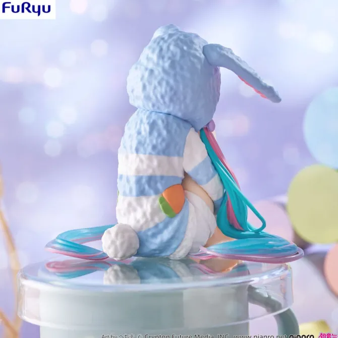 Hatsune Miku - Hatsune Miku Rabbit Ear Hood Statue / Noodle Stopper - Pajama Blue Color Ver.: Furyu