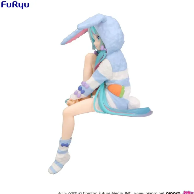 Hatsune Miku - Hatsune Miku Rabbit Ear Hood Statue / Noodle Stopper - Pajama Blue Color Ver.: Furyu