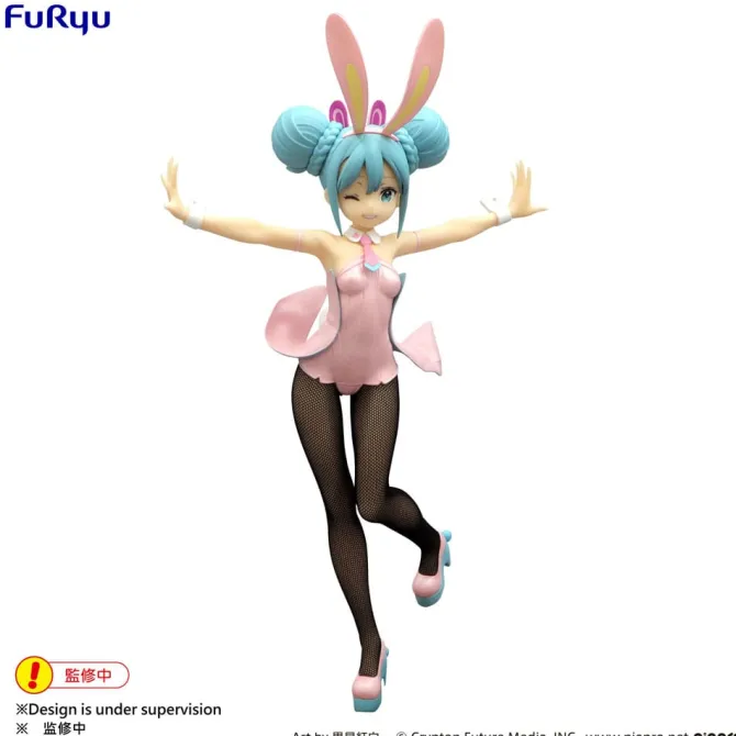 Hatsune Miku - Wink Pearl Statue / BiCute Bunnies Pink Color Ver.: Furyu