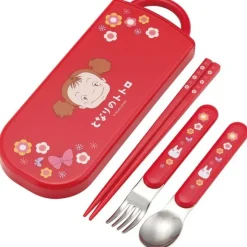 Mein Nachbar Totoro Ghibli - Essstäbchen & Löffel & Gabel Set Mei Red: Skater