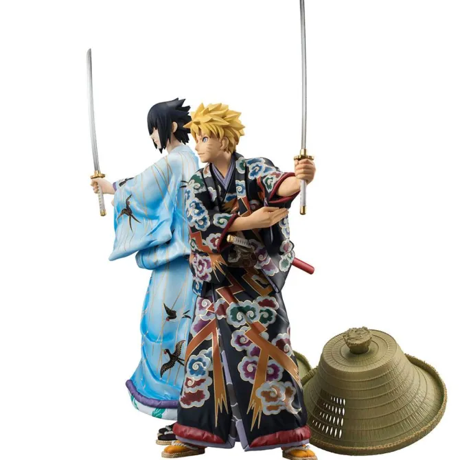 Naruto - Naruto & Sasuke Statue / G.E.M - Kabuki Version: MegaHouse