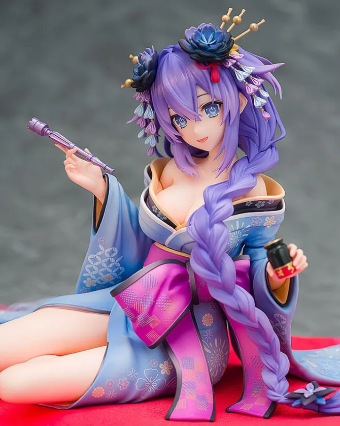 Neptunia x Senran Kagura - Purple Heart Statue / Kimono Version: Kadokawa