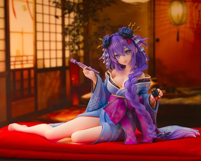 Neptunia x Senran Kagura - Purple Heart Statue / Kimono Version: Kadokawa