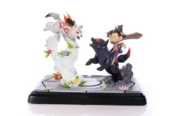 Okamiden - Chibiterasu vs. Dark Chibiterasu & Possessed Kuni Statue: First 4 Figures
