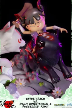 Okamiden - Chibiterasu vs. Dark Chibiterasu & Possessed Kuni Statue: First 4 Figures