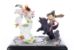 Okamiden - Chibiterasu vs. Dark Chibiterasu & Possessed Kuni Statue: First 4 Figures