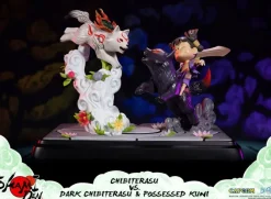 Okamiden - Chibiterasu vs. Dark Chibiterasu & Possessed Kuni Statue: First 4 Figures