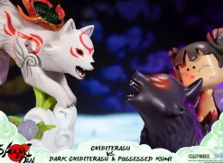 Okamiden - Chibiterasu vs. Dark Chibiterasu & Possessed Kuni Statue: First 4 Figures