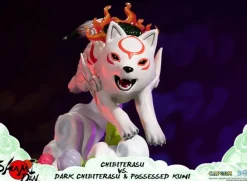 Okamiden - Chibiterasu vs. Dark Chibiterasu & Possessed Kuni Statue: First 4 Figures