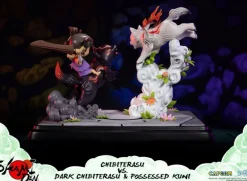 Okamiden - Chibiterasu vs. Dark Chibiterasu & Possessed Kuni Statue: First 4 Figures
