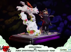 Okamiden - Chibiterasu vs. Dark Chibiterasu & Possessed Kuni Statue: First 4 Figures