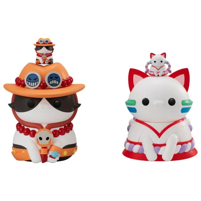 One Piece - Mega Cat Project Nyanto! Statue / The Big Nyan Piece Series Sammelfigur Portgas D. Ace :