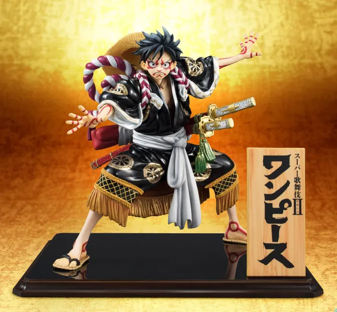 One Piece - Monkey D. Ruffy Statue - Excellent Model P.O.P / Kabuki Edition Black: MegaHouse