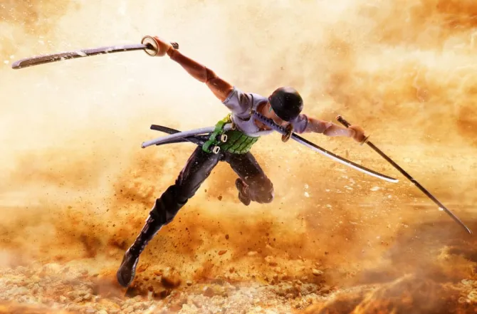 One Piece - Roronoa Zoro Actionfigur / S.H. Figuarts - Romance Dawn Ver.: Bandai Tamashii Nations