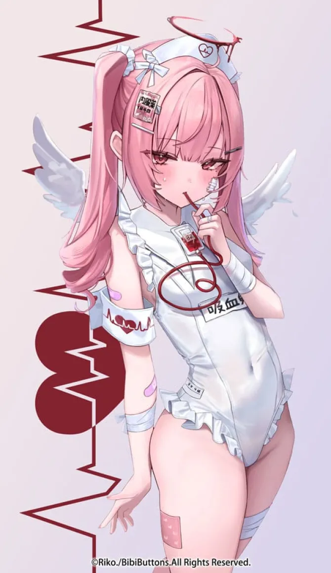 Original Character - Apprentice Nurse Ai Tsukuyomi Statue: Bibi Buttons