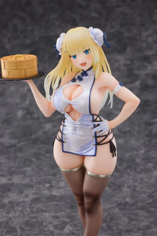 Original Character - Chinese Dress Girl Statue / Illustration by oekakizuki: Violet Studio