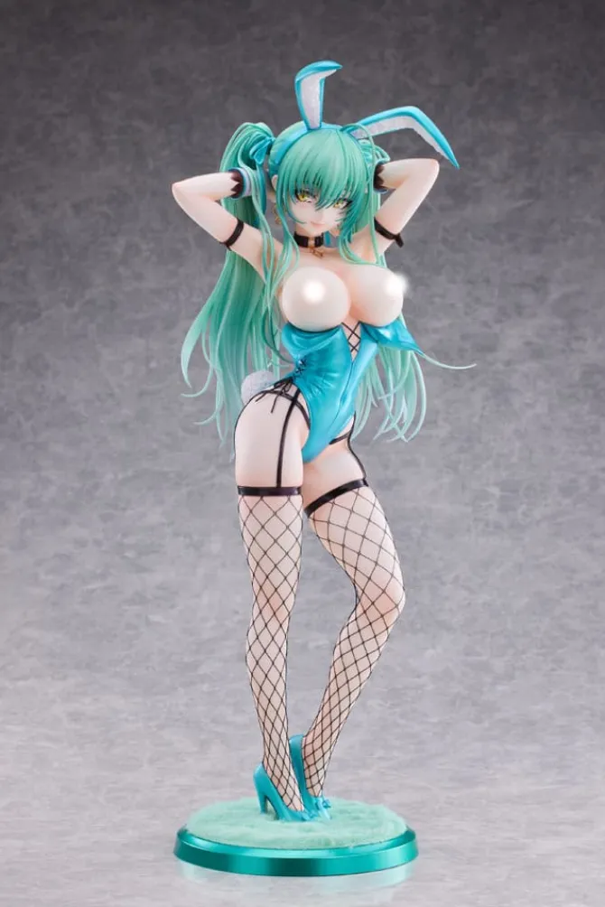 Original Character - Green Twin Tail Bunny-chan Statue / Fishnet Tights Ver.: PartyLook