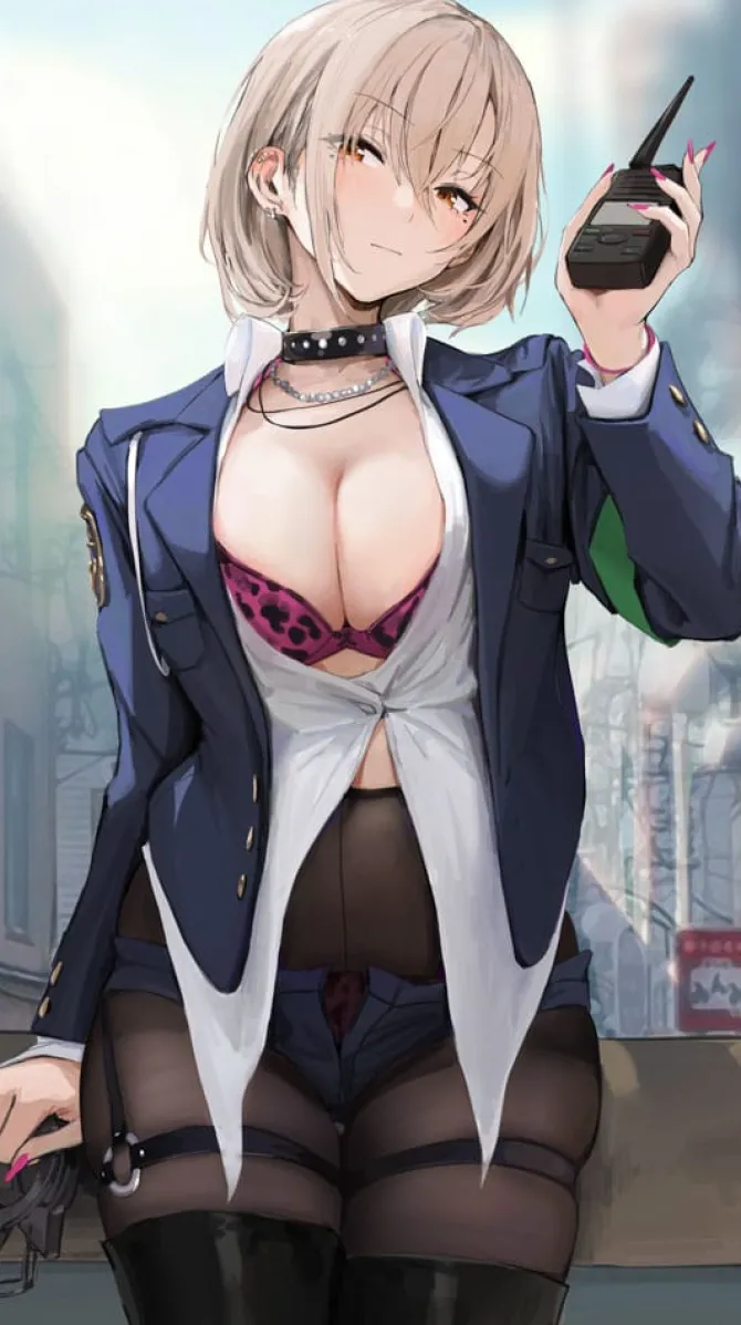 Original Illustration - Naughty Police Statue / Woman Illustration by CheLA77 Limited Edition: Hobby