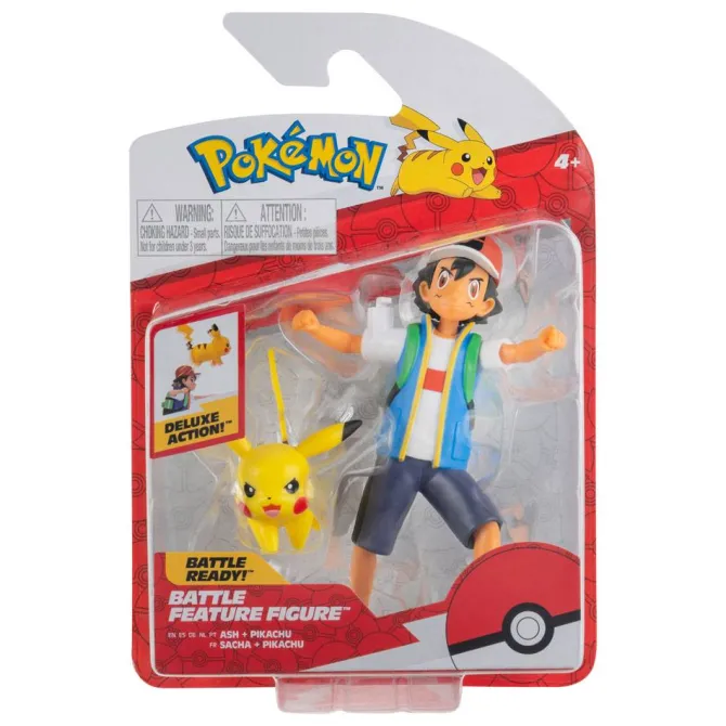 Pokémon - Ash & Pikachu Actionfigur / Battle Feature Figuren: Jazwares