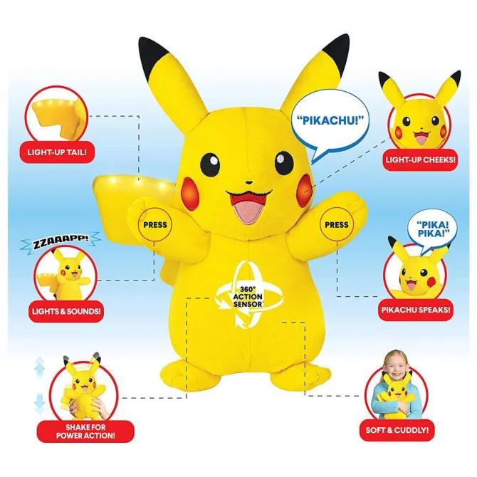 Pokémon - Pikachu Plüschfigur / Power Action: Jazwares