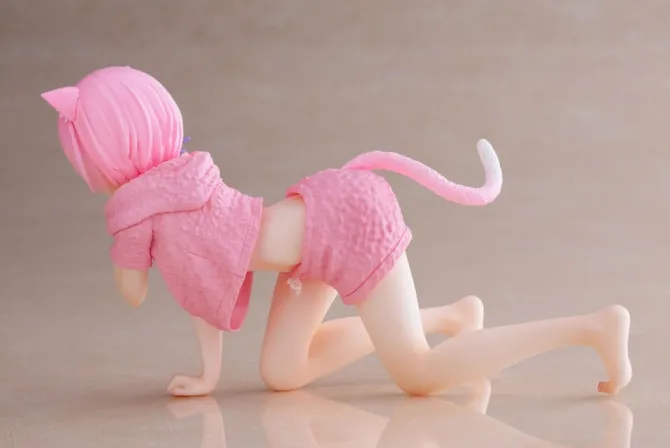 Re:Zero Precious - Ram Figur / Desktop Cute Figure - Cat Roomwear Version.: Taito Prize