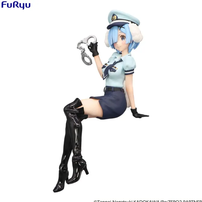Re:Zero Starting Life in Another World Noodle Stopper - Statue Rem Police Officer Cap with Dog Ears: