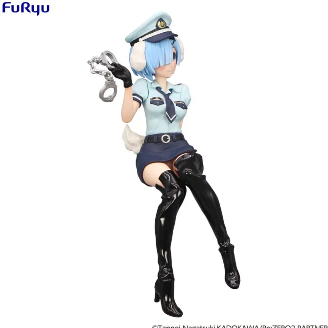 Re:Zero Starting Life in Another World Noodle Stopper - Statue Rem Police Officer Cap with Dog Ears:
