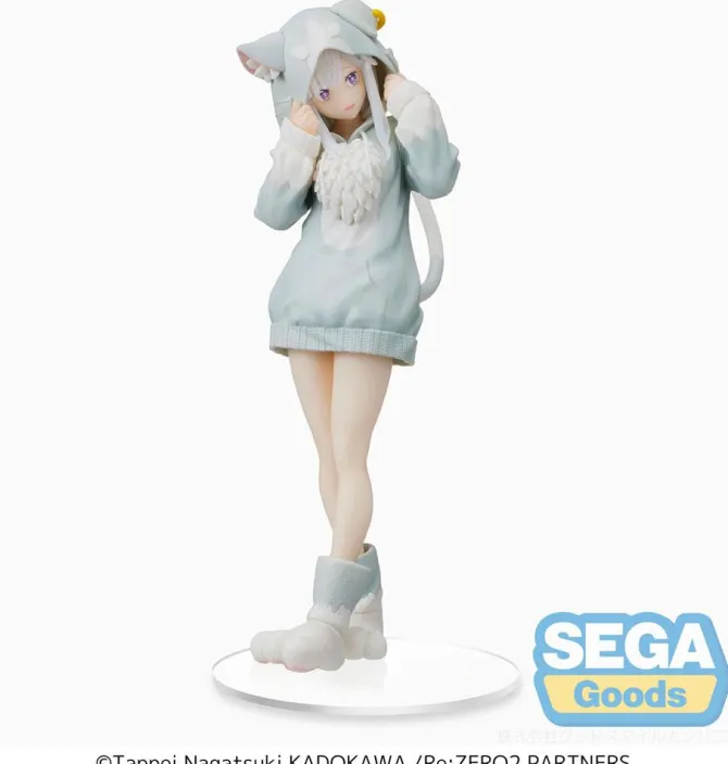 Re:Zero Starting Life in Another World - Emilia Figur / The Great Spirit Puck: Sega