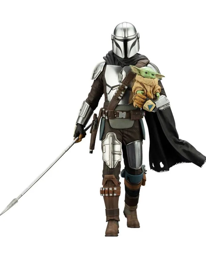 Star Wars The Mandalorian - Mandalorian & The Child Statue / ARTFX - with Beskar Staff: Kotobukiya