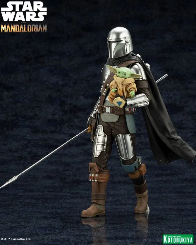 Star Wars The Mandalorian - Mandalorian & The Child Statue / ARTFX - with Beskar Staff: Kotobukiya